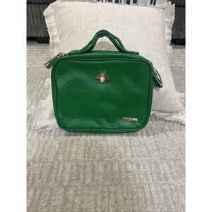 LACATTURA Hanging Toiletry Bag‎ for Women, Leather Travel Makeup Bag, Green